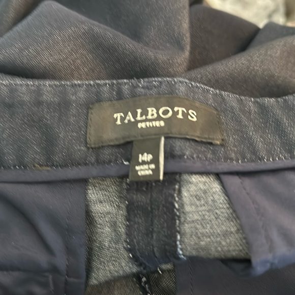 Talbots Dark Denim Capris With Lace-up Detail at Ankle Size; Side Zip, 14 Petite - Picture 6 of 10